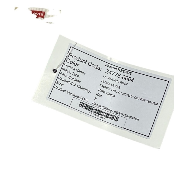 Levi’s Flora Long Sleeve Lavender Frost Pullover S - Picture 4 of 7